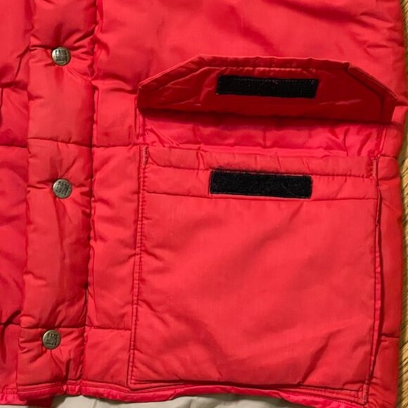 Vintage 1970's Columbia Brown Logo Tag Puffer Vest Autumn Red Medium - Picture 4 of 9